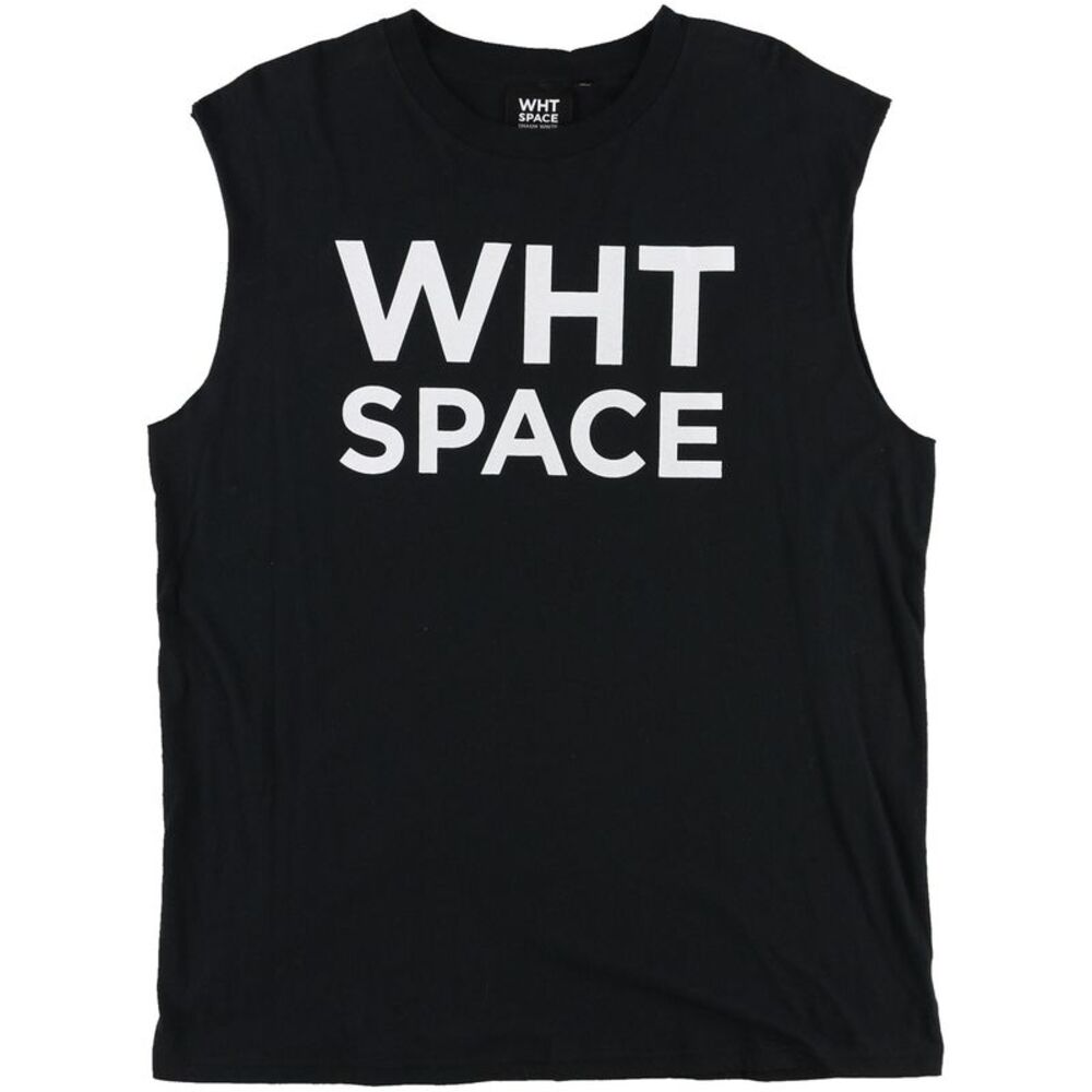 WHT SPACE Mens Cotton Logo Muscle Tank Top, NWT